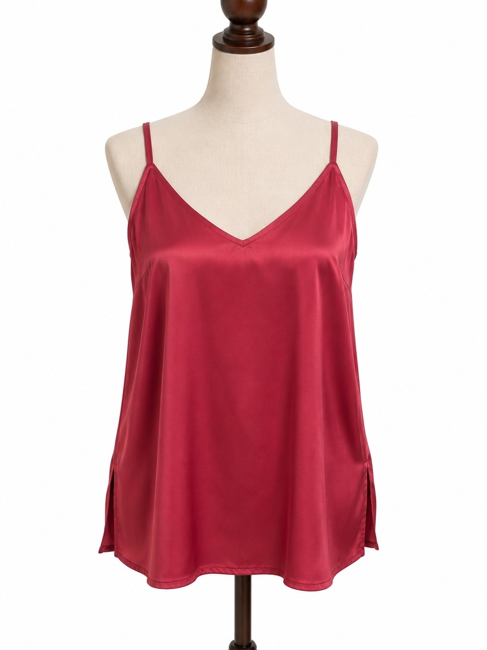 EKOUAER Red Satin Camisole Tank Top – Women’s XXL